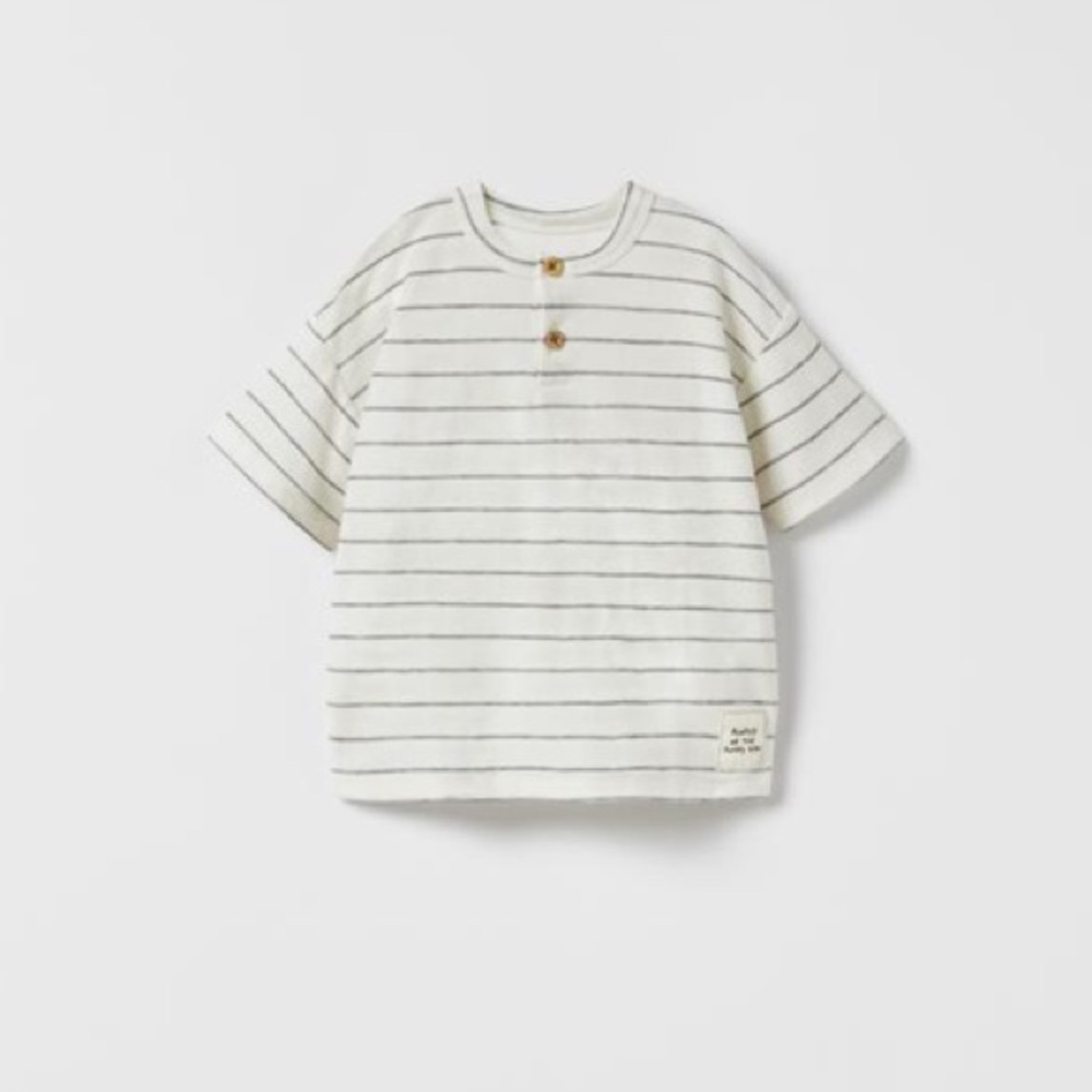 Zara kids boys striped Henley shirt size 2-3